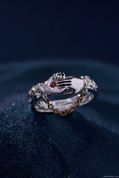 A Court of Thorns and Roses 'Keep Reaching Out Your Hand' Nesta & Cassian Ring Set of 2