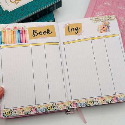A5 Pre-Setup Reading Journal - Bright Floral Theme