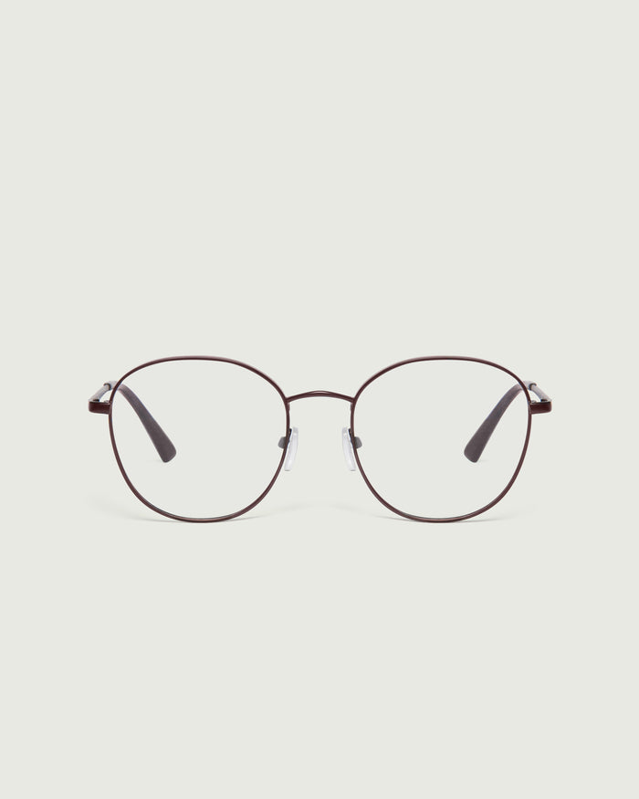 Bronze::Abbot Eyeglasses round brown metal front