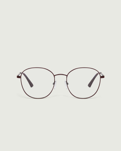 Bronze::Abbot Eyeglasses round brown metal front