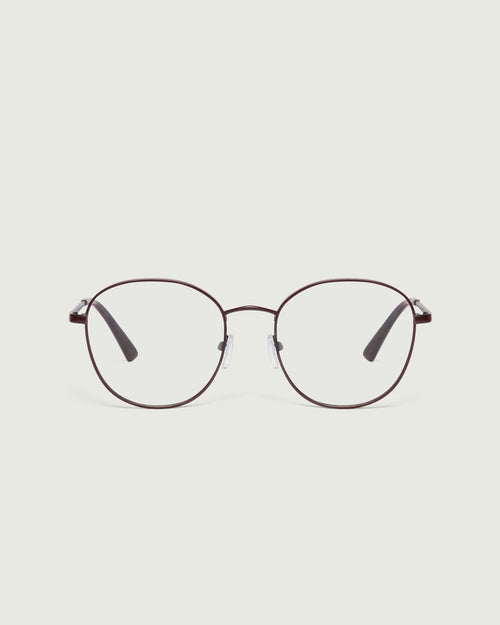 Bronze::Abbot Eyeglasses round brown metal front