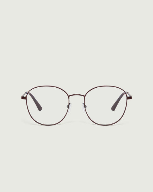 Bronze::Abbot Eyeglasses round brown metal front
