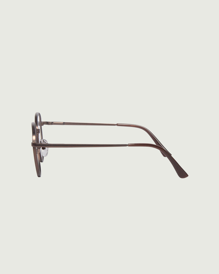 Bronze::Abbot Eyeglasses round brown metal side