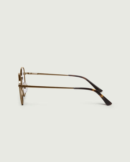 Rye::Abbot Eyeglasses round brown metal side
