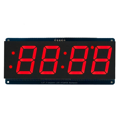 Adafruit 1.2" 4-Digit 7-Segment Display w/I2C Backpack - Red by Adafruit - The Pi Hut