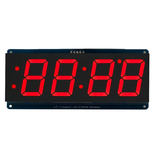 Adafruit 1.2" 4-Digit 7-Segment Display w/I2C Backpack - Red by Adafruit - The Pi Hut