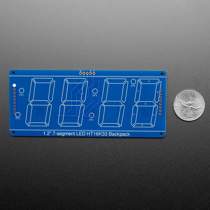 Adafruit 1.2" 4-Digit 7-Segment Display with an I2C Backpack - Yellow by Adafruit - The Pi Hut