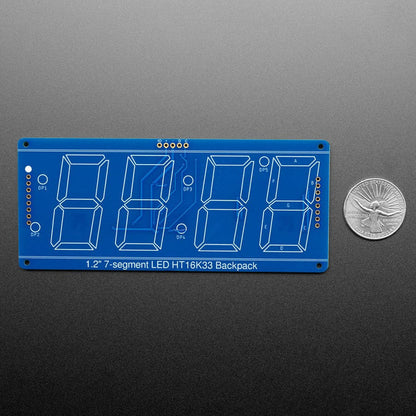 Adafruit 1.2" 4-Digit 7-Segment Display with an I2C Backpack - Yellow by Adafruit - The Pi Hut