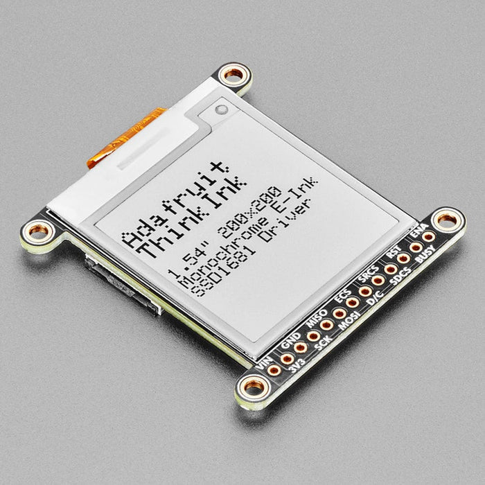 Adafruit 1.54" Monochrome eInk / ePaper Display with SRAM (200x200 with SSD1608) by Adafruit - The Pi Hut