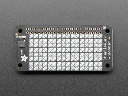 Adafruit CharliePlex LED Matrix Bonnet - 8x16 Blue LEDs by Adafruit - The Pi Hut