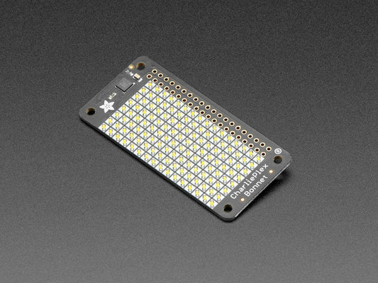 Adafruit CharliePlex LED Matrix Bonnet - 8x16 Warm White LEDs [Discontinued] by Adafruit - The Pi Hut