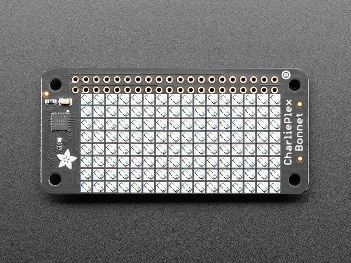 Adafruit CharliePlex LED Matrix Bonnet - 8x16 Yellow LEDs by Adafruit - The Pi Hut