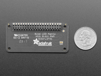 Adafruit CharliePlex LED Matrix Bonnet - 8x16 Yellow LEDs by Adafruit - The Pi Hut