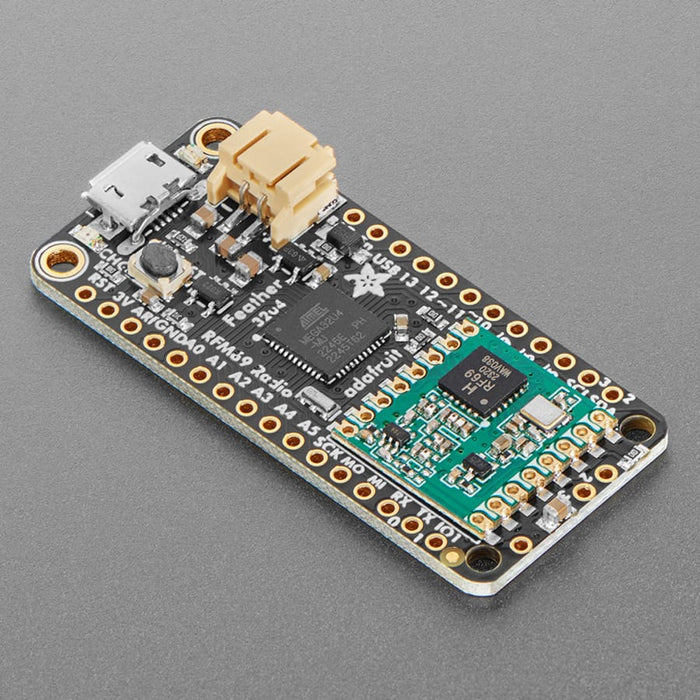 Adafruit Feather 32u4 RFM69HCW Packet Radio - 868 or 915 MHz (RadioFruit) by Adafruit - The Pi Hut