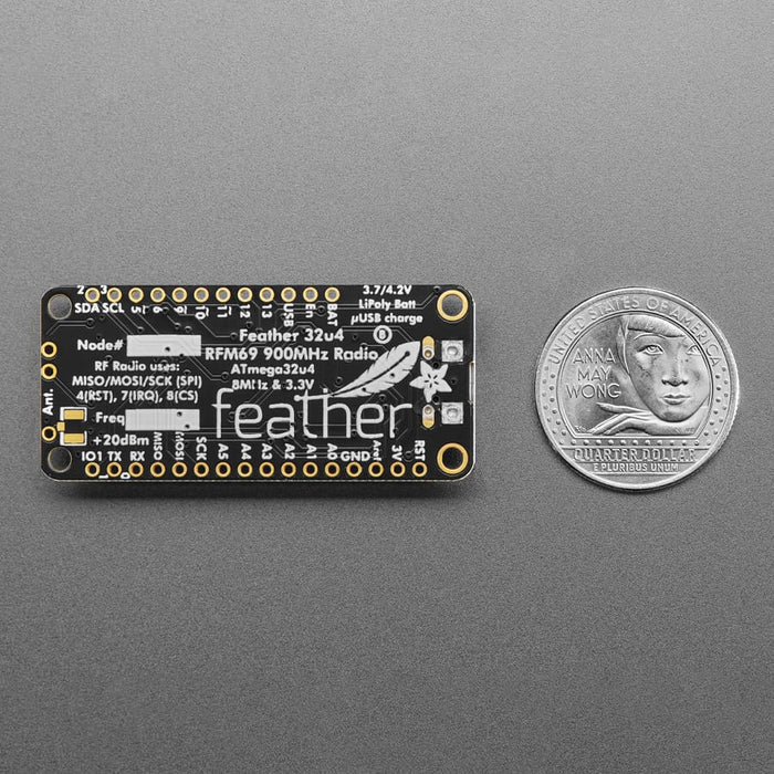 Adafruit Feather 32u4 RFM69HCW Packet Radio - 868 or 915 MHz (RadioFruit) by Adafruit - The Pi Hut