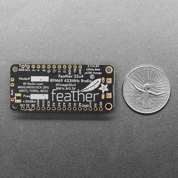 Adafruit Feather 32u4 with RFM69HCW Packet Radio - 433MHz (RadioFruit) by Adafruit - The Pi Hut