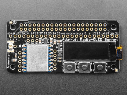 Adafruit LoRa Radio Bonnet RFM96W @ 433MHz (RadioFruit) by Adafruit - The Pi Hut