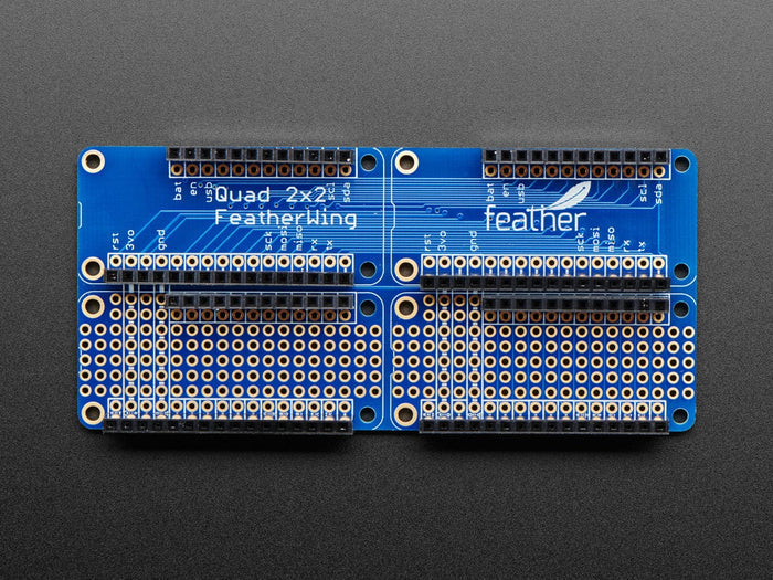 Adafruit Quad 2x2 FeatherWing Kit with Headers by Adafruit - The Pi Hut