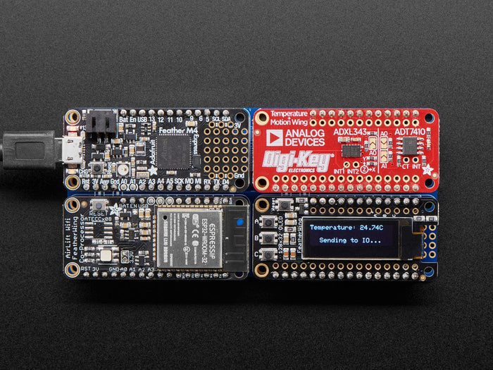 Adafruit Quad 2x2 FeatherWing Kit with Headers by Adafruit - The Pi Hut