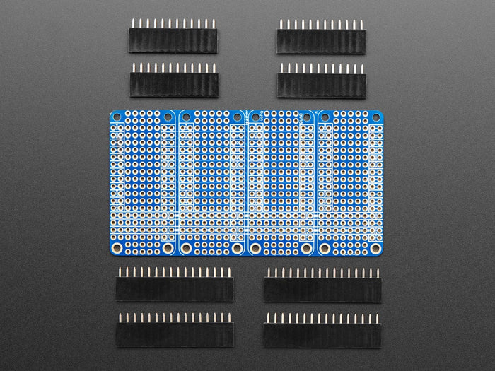 Adafruit Quad Side-By-Side FeatherWing Kit with Headers by Adafruit - The Pi Hut