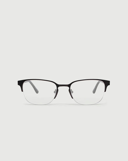 Gunmetal::Alber Eyeglasses browline gray metal front