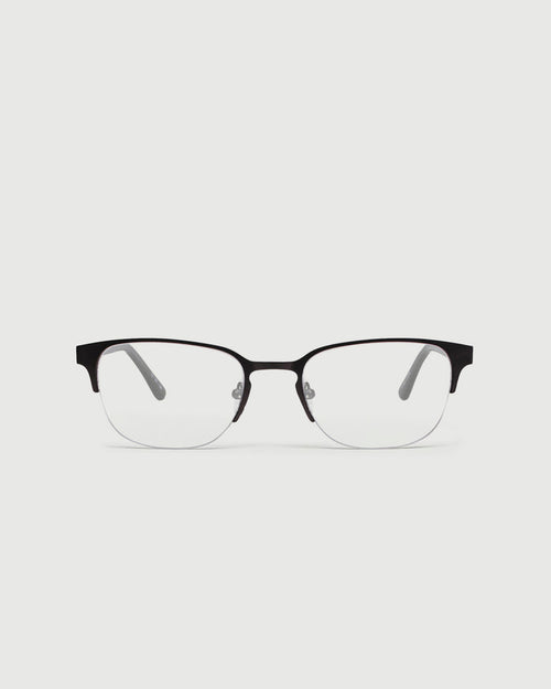 Gunmetal::Alber Eyeglasses browline gray metal front