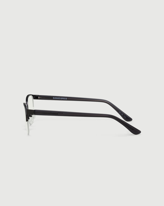 Gunmetal::Alber Eyeglasses browline gray metal side