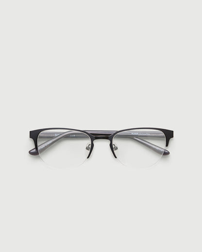 Gunmetal::Alber Eyeglasses browline gray metal top
