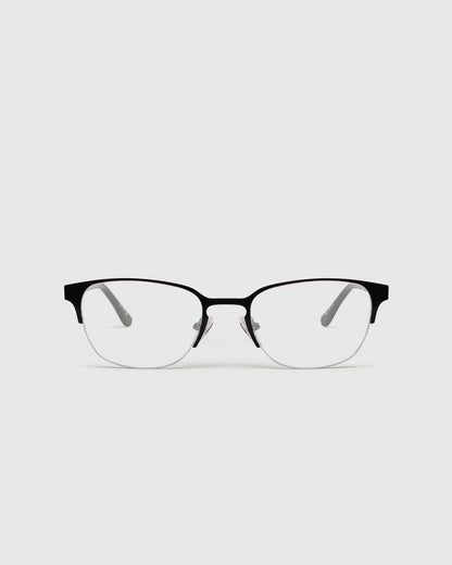 Ink::Alber Eyeglasses browline black metal front