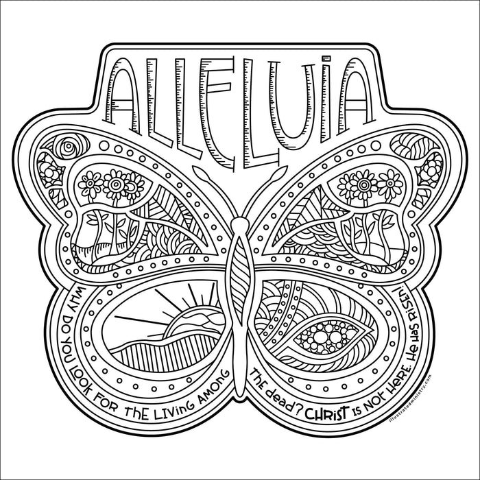 Alleluia Butterfly Coloring Page & Poster