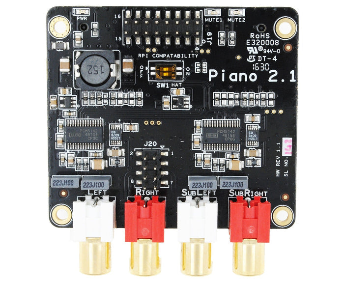 Allo Piano 2.1 "Slave" DAC w/ Subwoofer Out [discontinued] by Allo - The Pi Hut