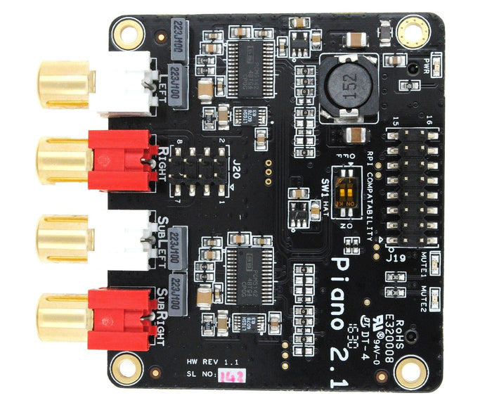 Allo Piano 2.1 "Slave" DAC w/ Subwoofer Out [discontinued] by Allo - The Pi Hut