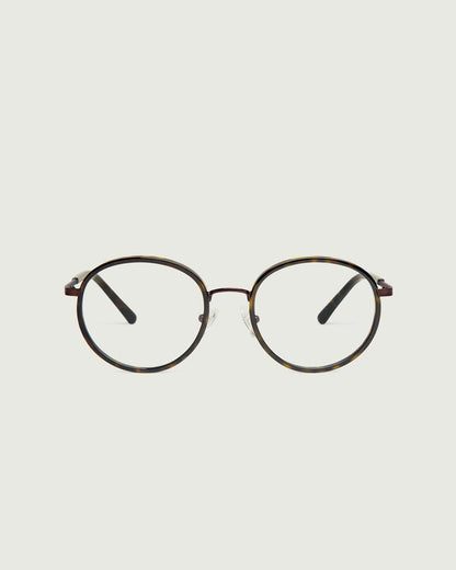 Bronze Tort::Alvaro Eyeglasses round tort metal front