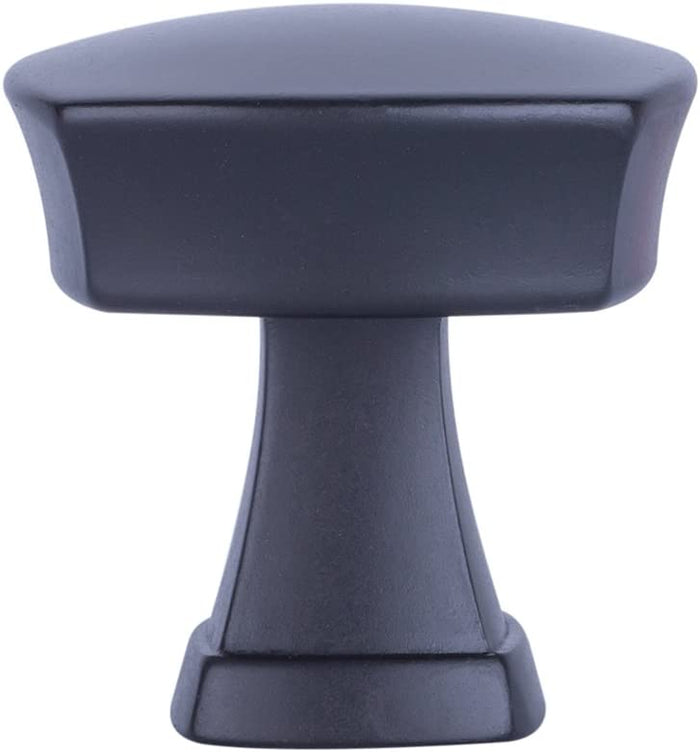 AmazonBasics Rounded Square Cabinet Knob 1.26in Diameter Flat Black 10Pack