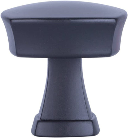 AmazonBasics Rounded Square Cabinet Knob 1.26in Diameter Flat Black 10Pack