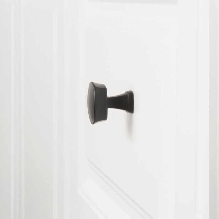 AmazonBasics Rounded Square Cabinet Knob 1.26in Diameter Flat Black 10Pack