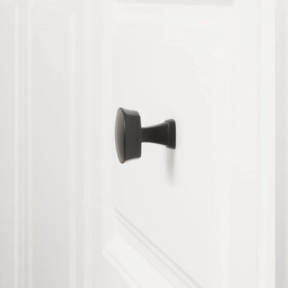 AmazonBasics Rounded Square Cabinet Knob 1.26in Diameter Flat Black 10Pack