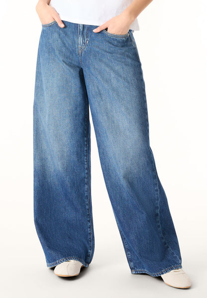 Buffalo Women Jeans Navy Denim Denim Pants Rigid