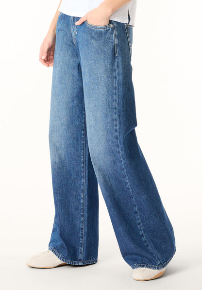 Buffalo Women Jeans Navy Denim Denim Pants Rigid