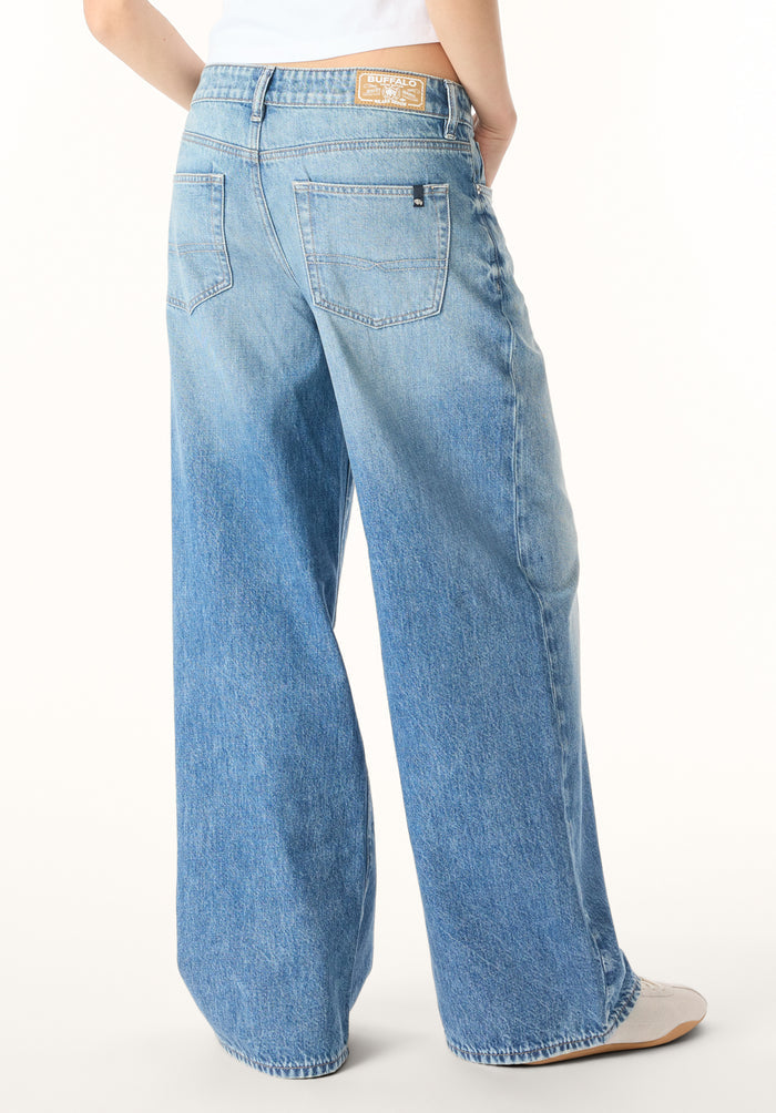Buffalo Women Jeans Navy Denim Denim Pants Rigid