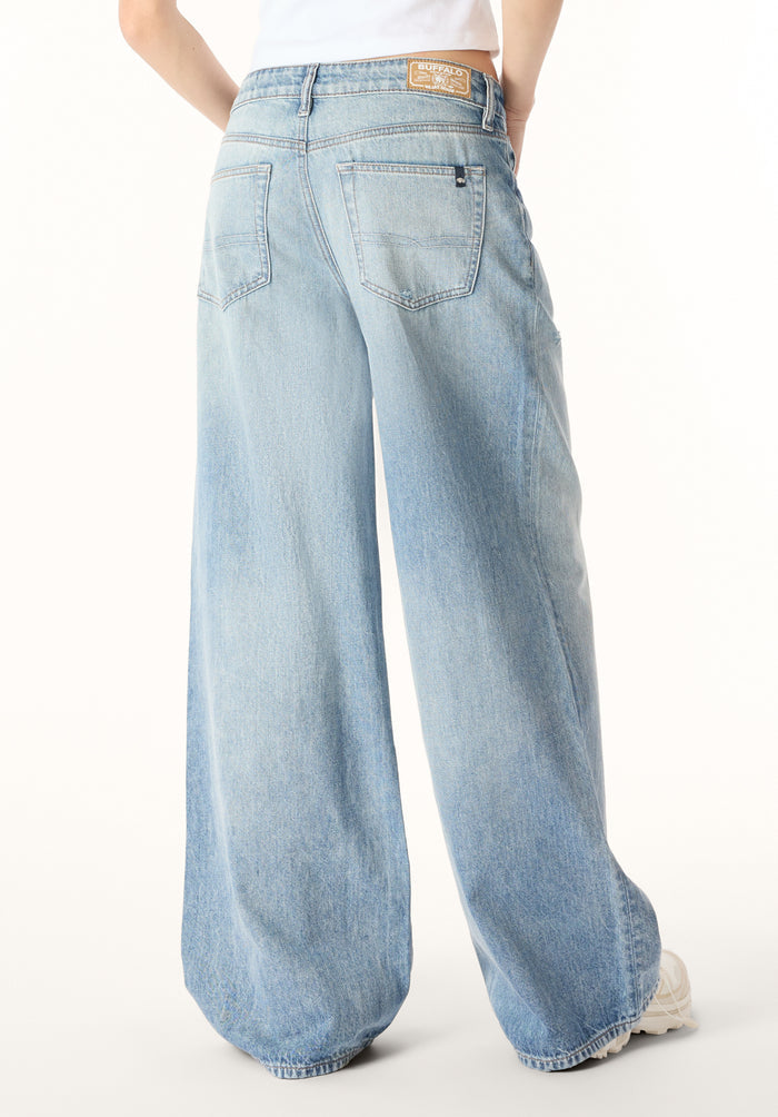 Buffalo Women Jeans Navy Denim Denim Pants Rigid