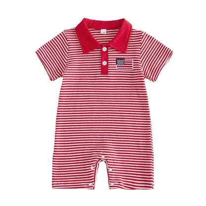 AMERICA Striped Polo Jumpsuit