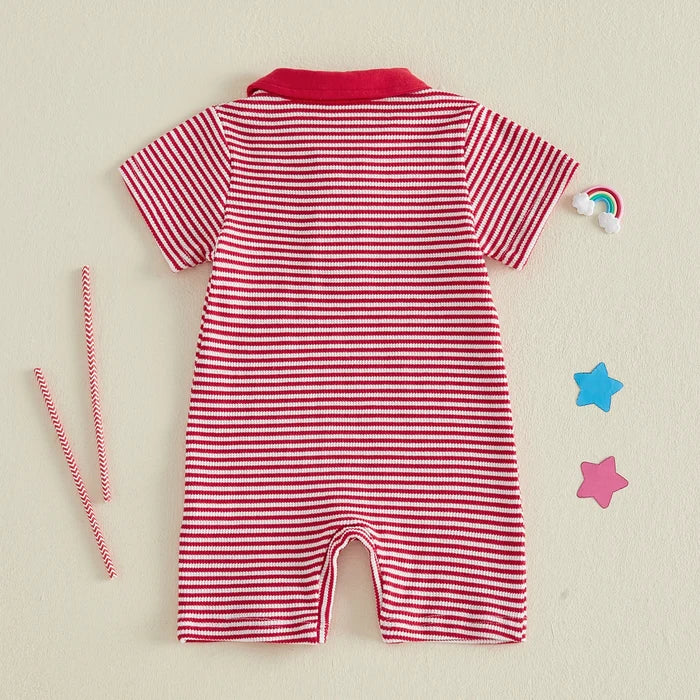 AMERICA Striped Polo Jumpsuit