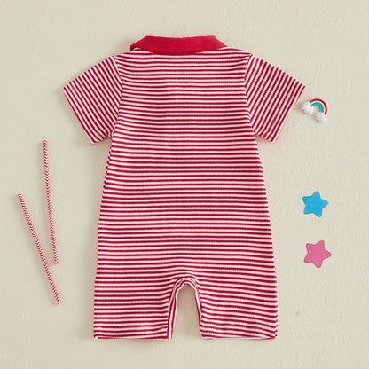 AMERICA Striped Polo Jumpsuit