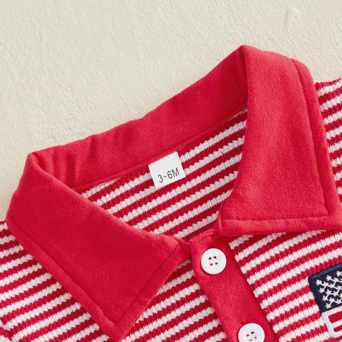 AMERICA Striped Polo Jumpsuit