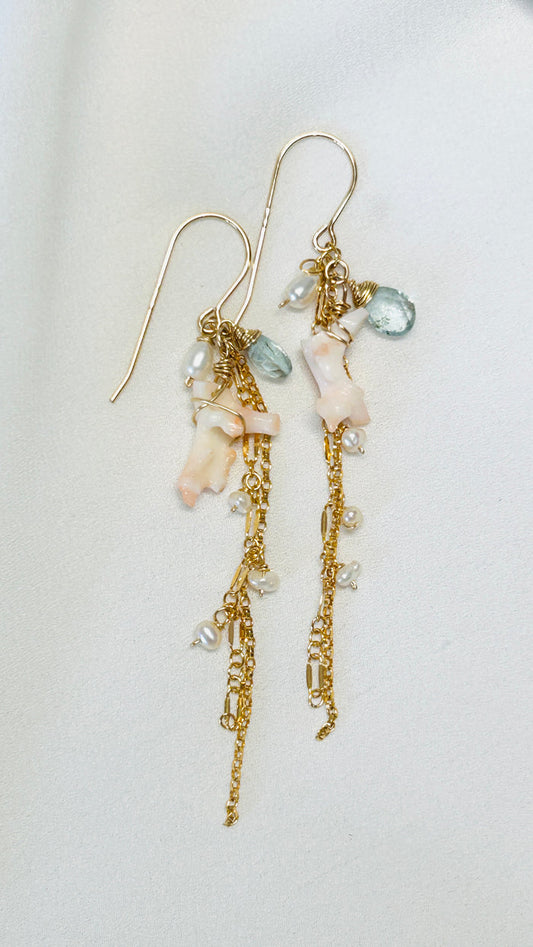 Angelskin coral earrings