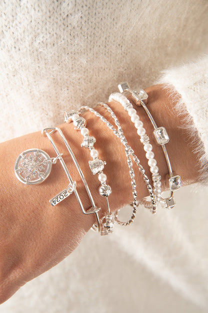 April Birthstone Emerald Cut Bangle