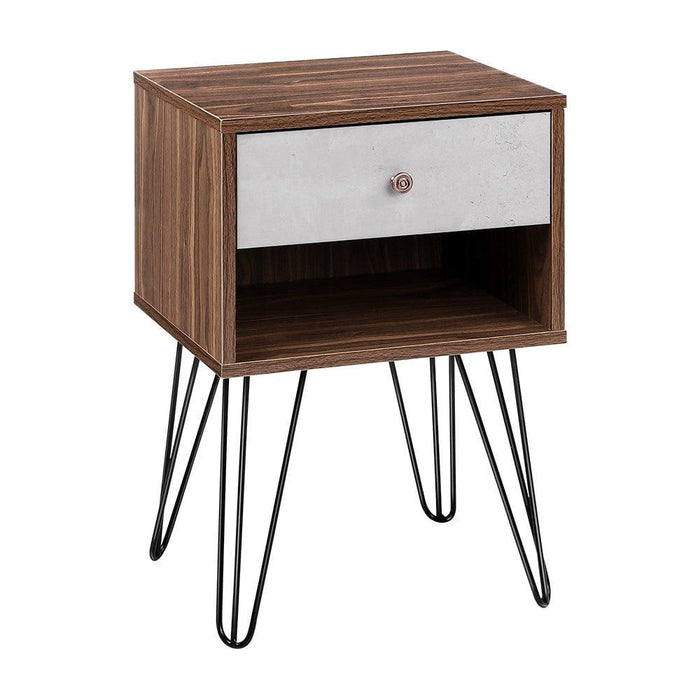 Artiss Bedside Table 1 Drawers with Shelf - LARS -Home Living Store - -