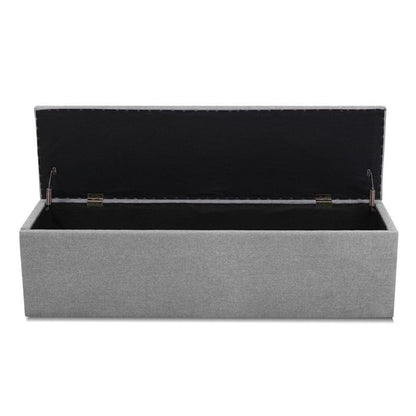 Artiss Storage Ottoman Blanket Box 140cm Linen Grey -Home Living Store - -