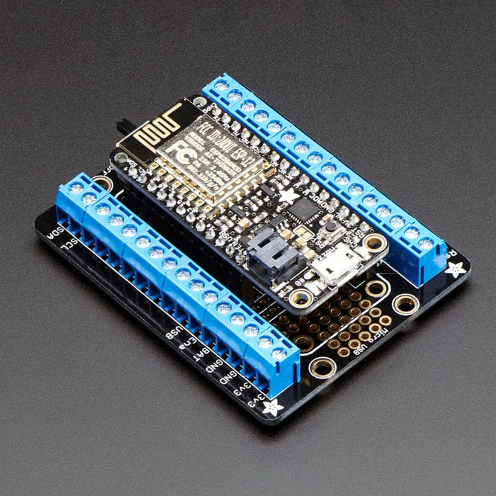 Assembled Terminal Block Breakout FeatherWing for all Feathers by Adafruit - The Pi Hut